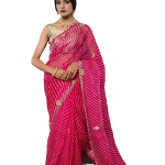 Pink Lehariya Saree | Zari, Resham & Salma Work on Georgette | Jaipurio Designer Collection